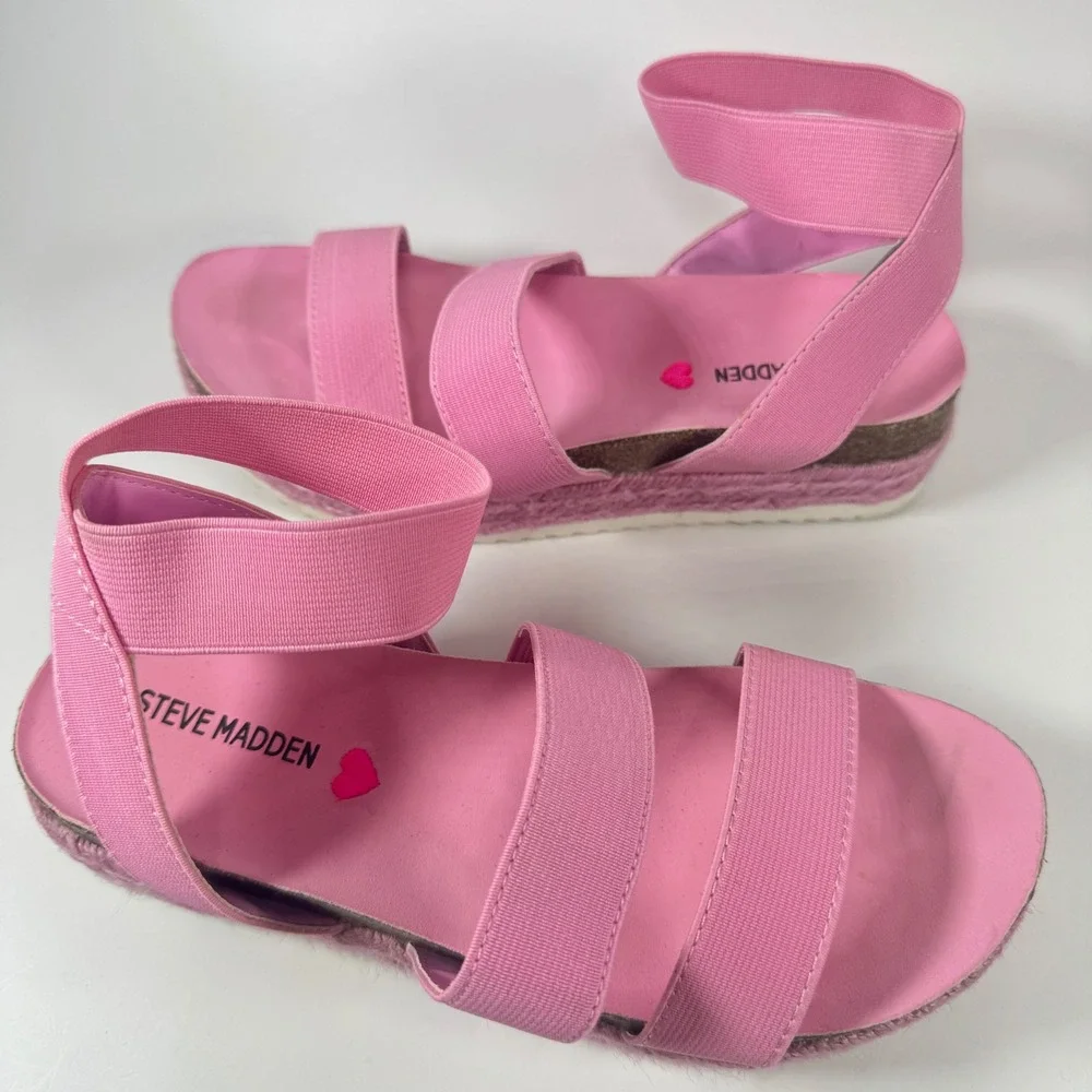 Steve Madden Pink Jkimmie Espadrille Platform Sandals Girls Size‎ 2 Kid